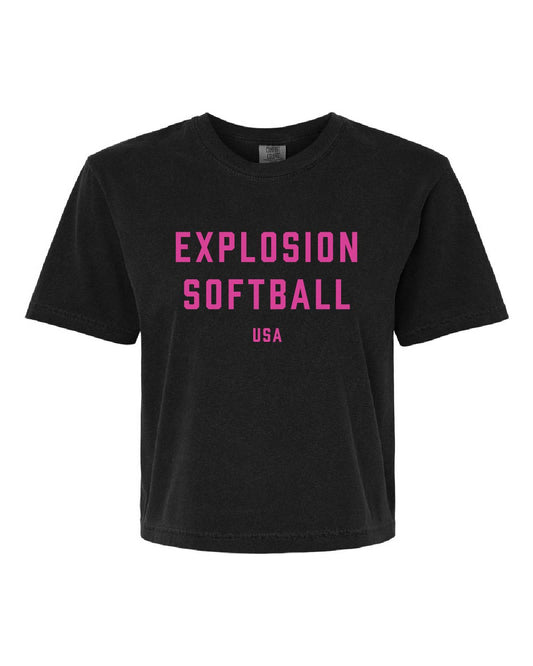 USA Explosion Softball - Comfort Color Cropped Tee - Explosion Softball - 3023CL