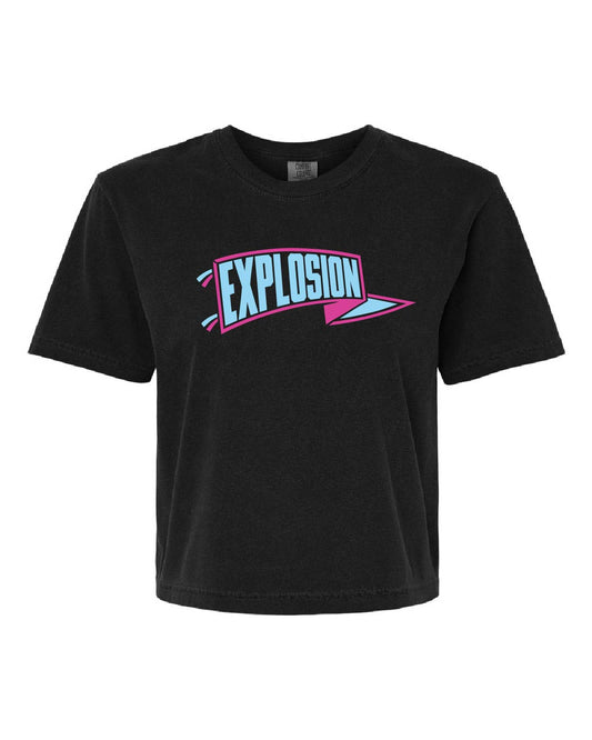 USA Explosion Softball - Comfort Color Cropped Tee - Explosion Banner - 3023CL