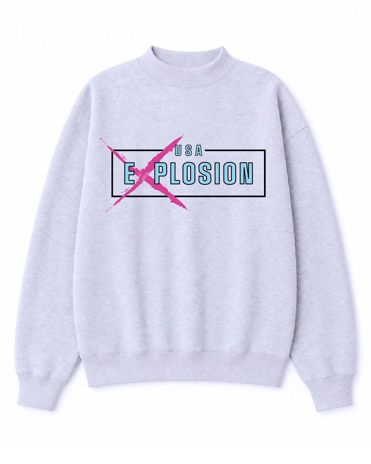 USA Explosion Softball - Women's Midweight Mockneck - Oversized Rectangle Logo - IND280MOCK