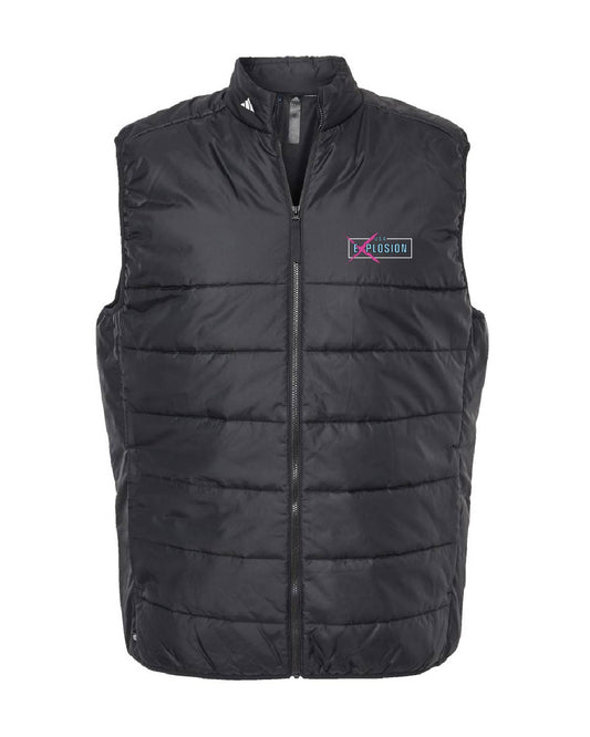 USA Explosion Softball -  Embroidered Mens Adidas Puffer Vest - Rectangle Logo - A572