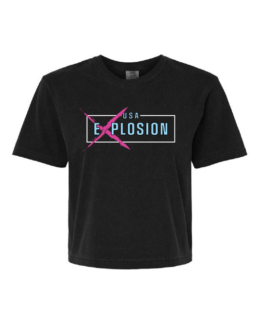 USA Explosion Softball - Comfort Color Cropped Tee - Rectangle Logo - 3023CL
