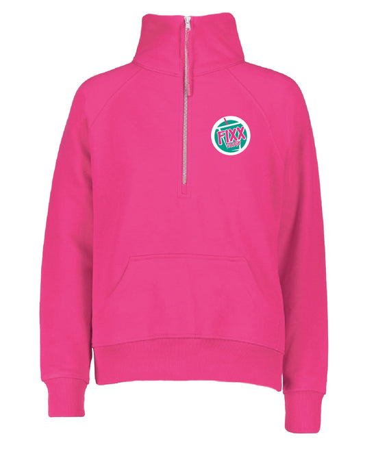 Fixxology - Hot Pink Enza Ladies Boxy Half Zip - Printed Design - 31179