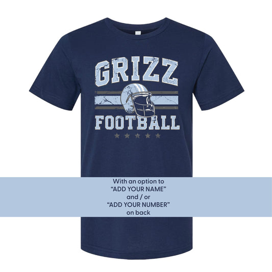 Grizz Football (5 STARS) - NAVY Unisex Tee