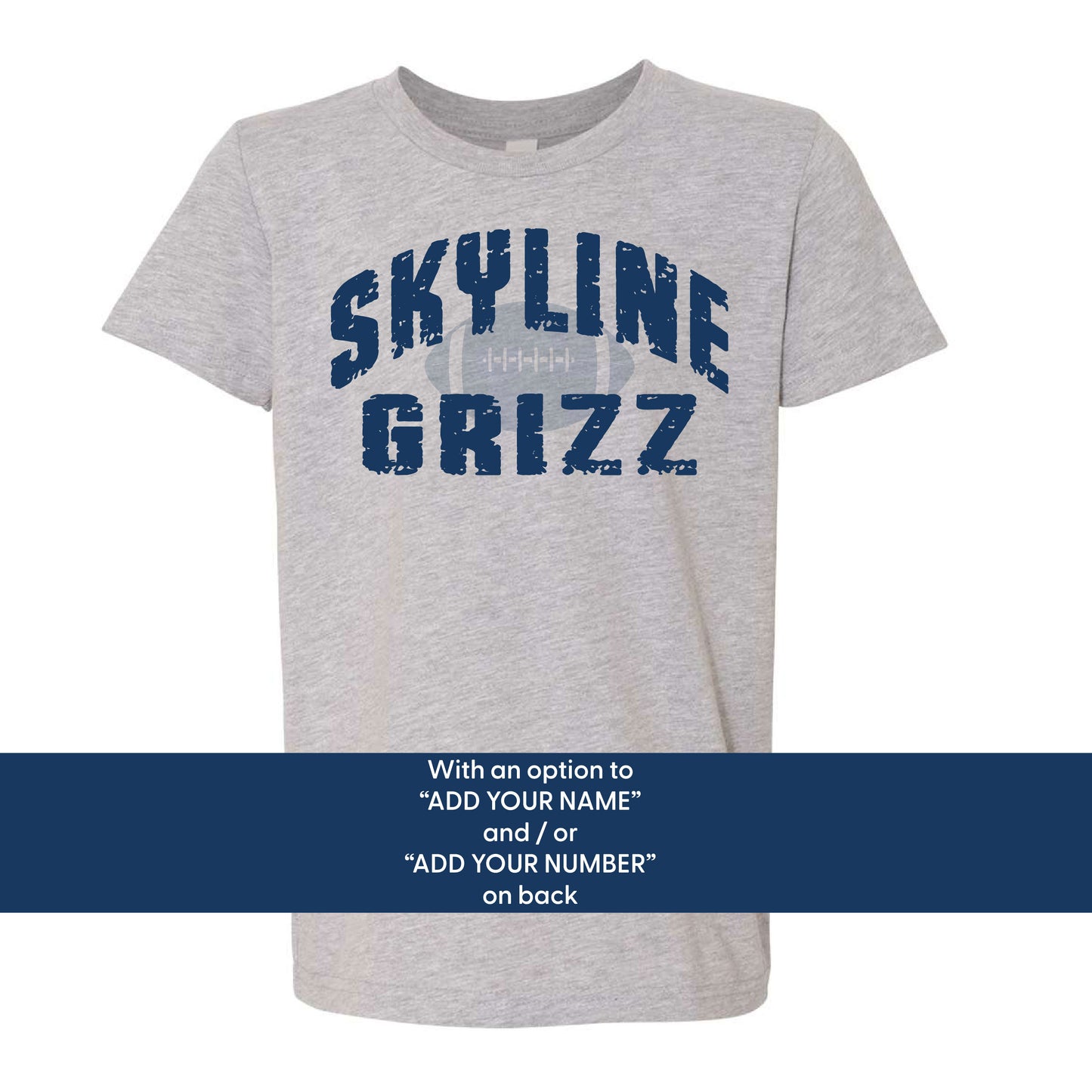 Skyline Grizz w/ football image - ATHLETIC HEATHER Unisex Tee