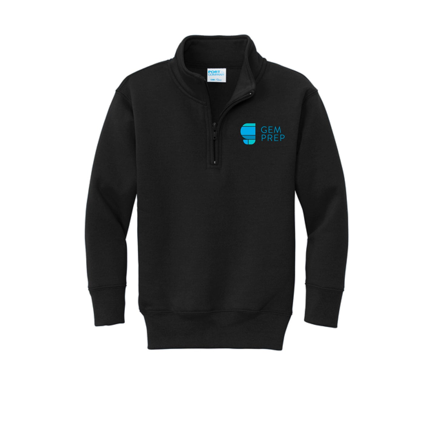 Gem Prep Dress Code - Embroidered Port & Co™ Youth Core Fleece 1/4-Zip Pullover Sweatshirt - PC78YQ