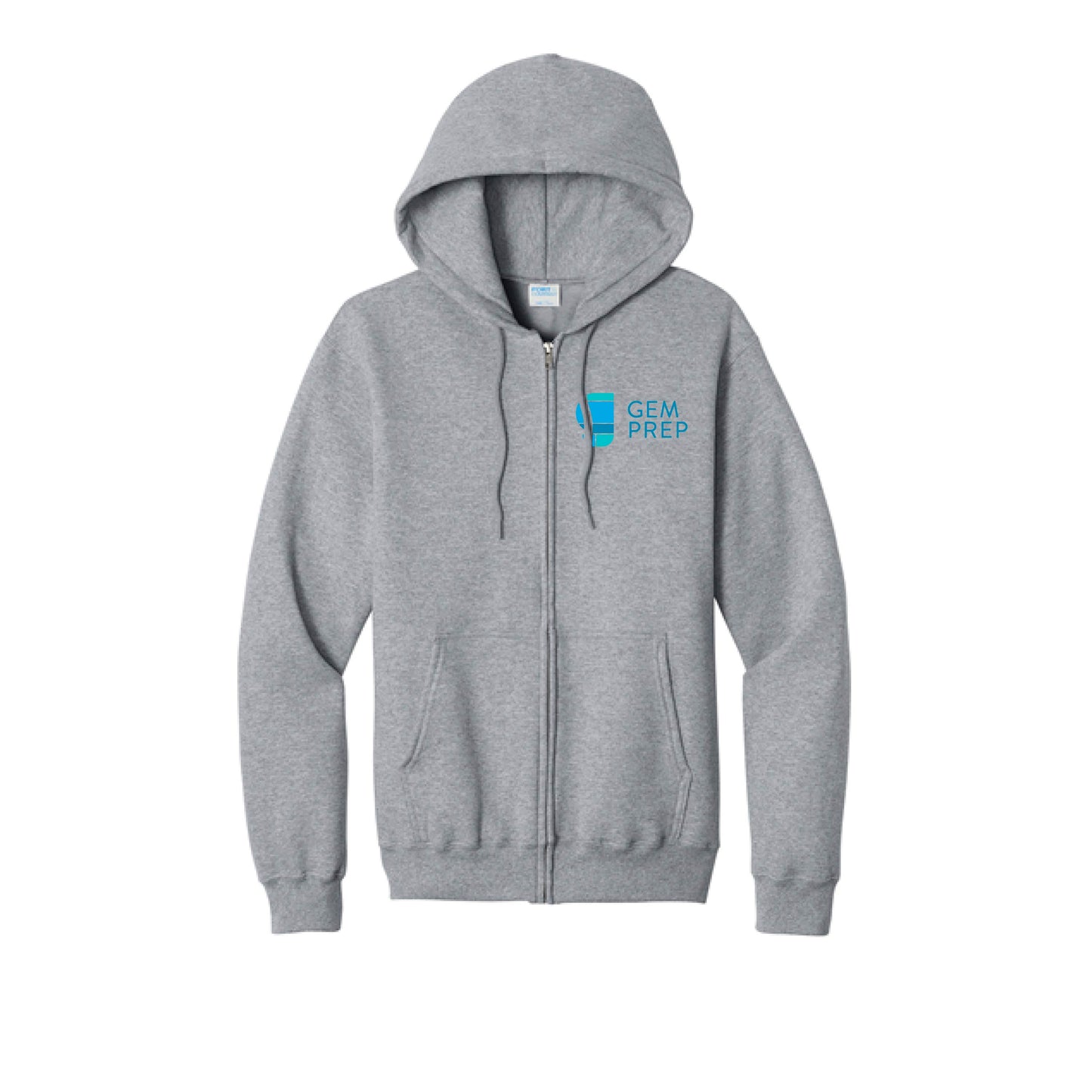 Gem Prep Dress Code - Embroidered Port & Co™ Core Fleece Full-Zip Hooded Sweatshirt - PC78ZH
