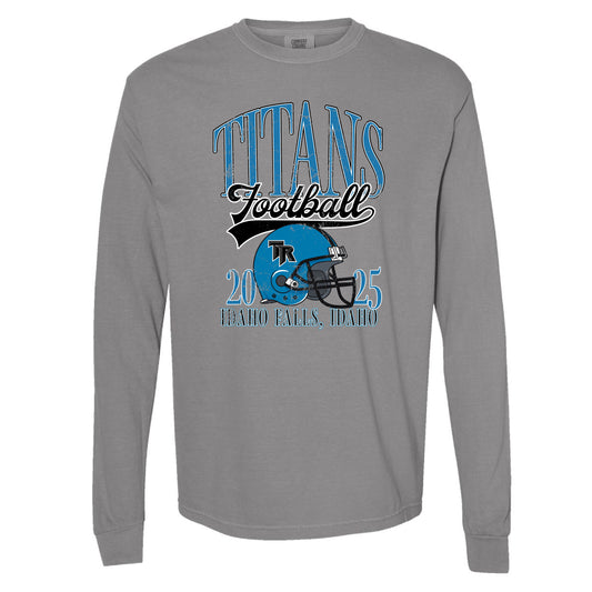 Thunder Ridge Football - Football Helmet - Grey Comfort Color Long Sleeve