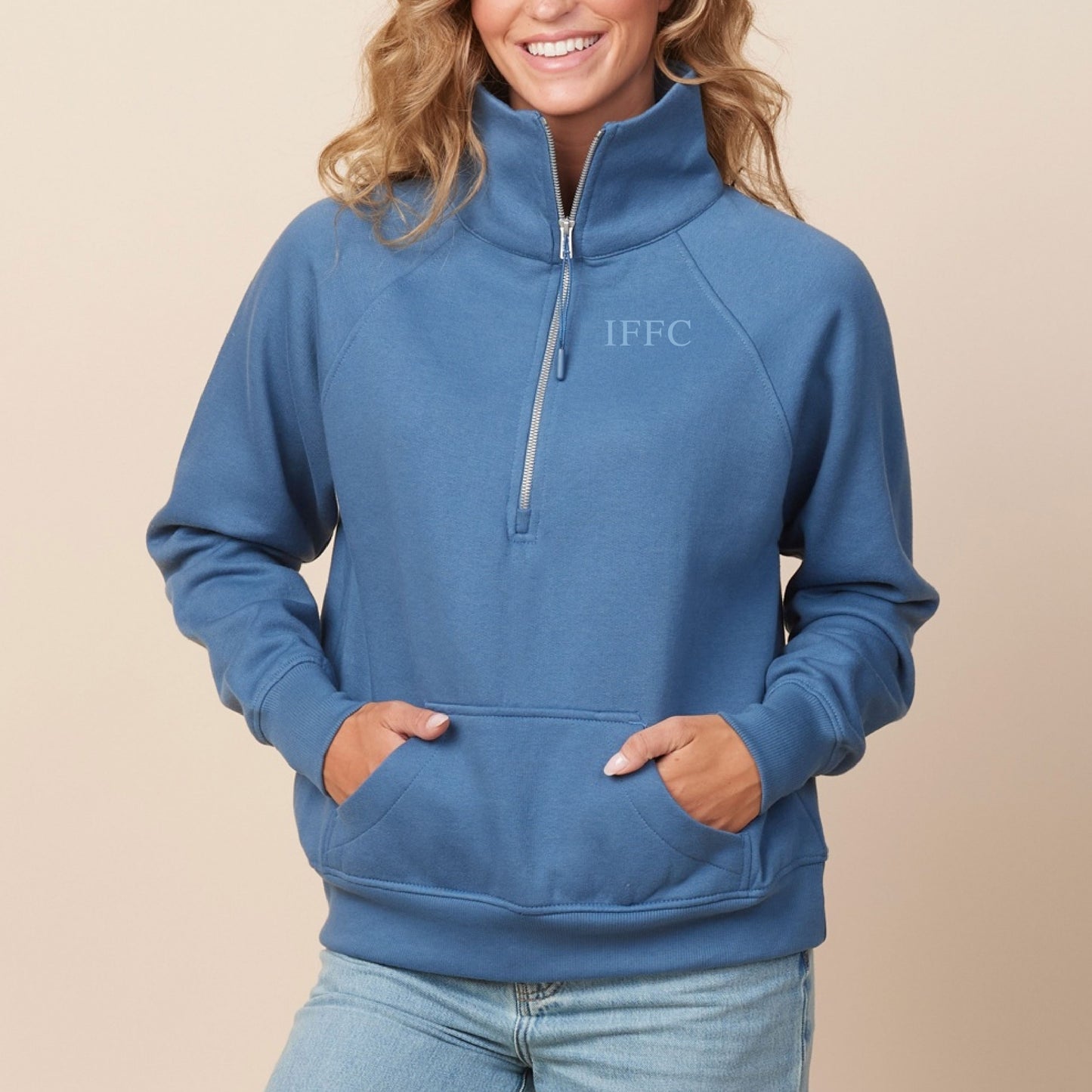IFFC (pocket) - Enza Quarter Zip (embroidered tone-on-tone)