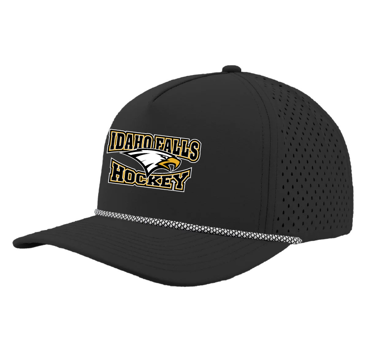 IFYHA - ZAPPED HEADWEAR - BLACKHAWK R+ 5 Panel Medium Profile Snapback w/ Rope