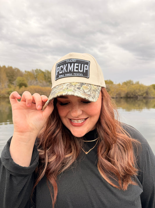 Pick Me Up - Woven Patch - Camo Brim Hat
