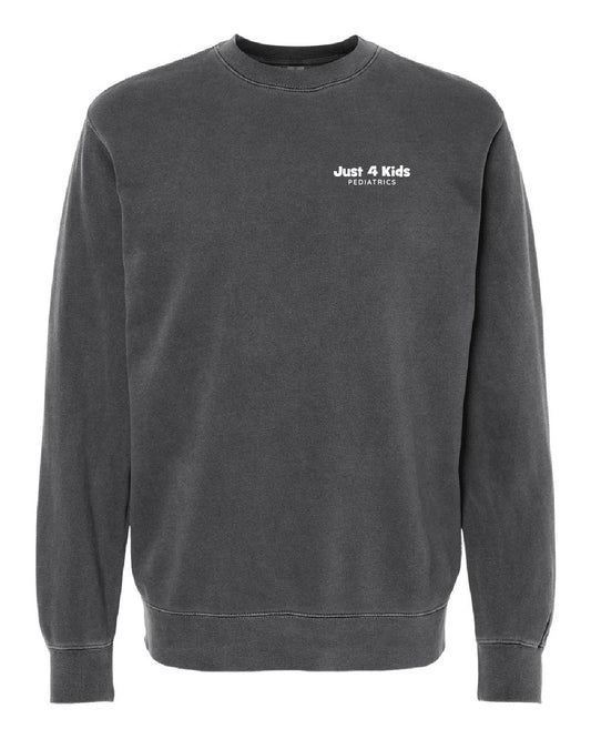 Just 4 Kids - White Printed Design - Independent Pigment Dye Sweatshirt - PRM3500