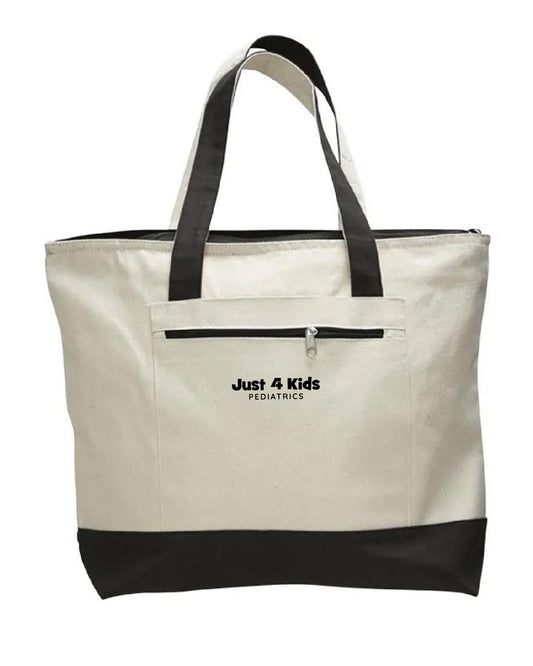 Just 4 Kids - Embroidered Black Design - Two Toned Tote - Q1300