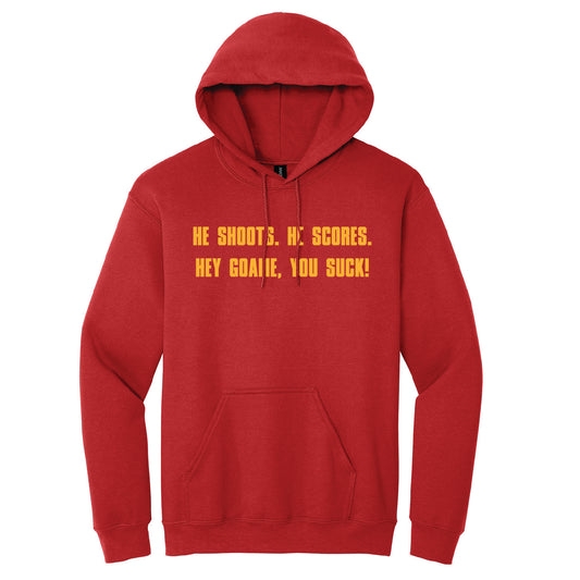 He Shoots. He Scores - BASIC Fleece Hoodie