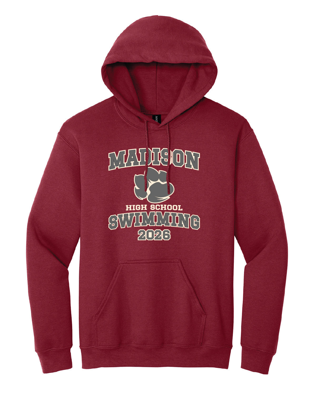 Gildan Heavyweight Hoodie - Cardinal Red - Printed Design
