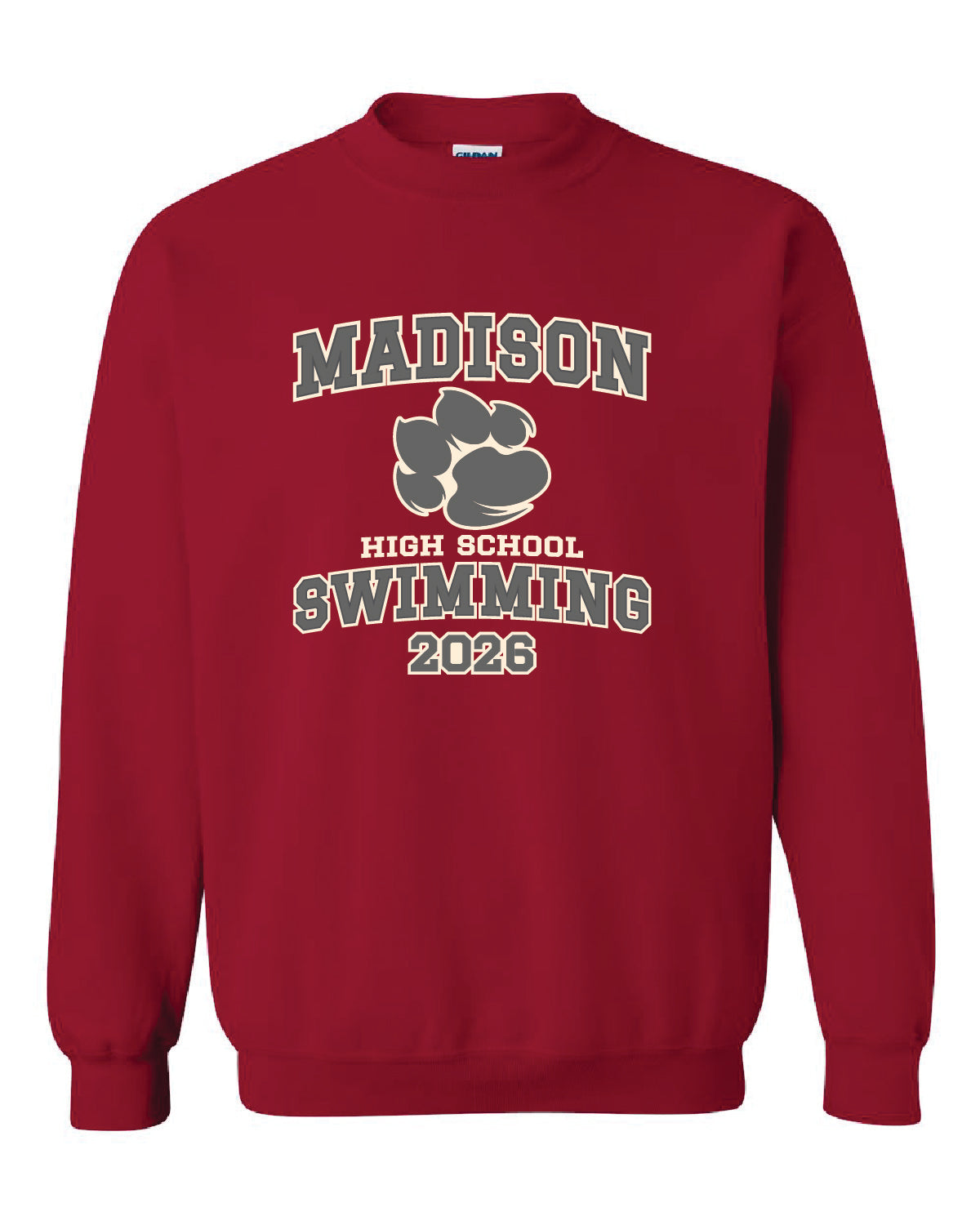 Gildan Heavyweight Sweatshirt - Cardinal Red - Printed Design