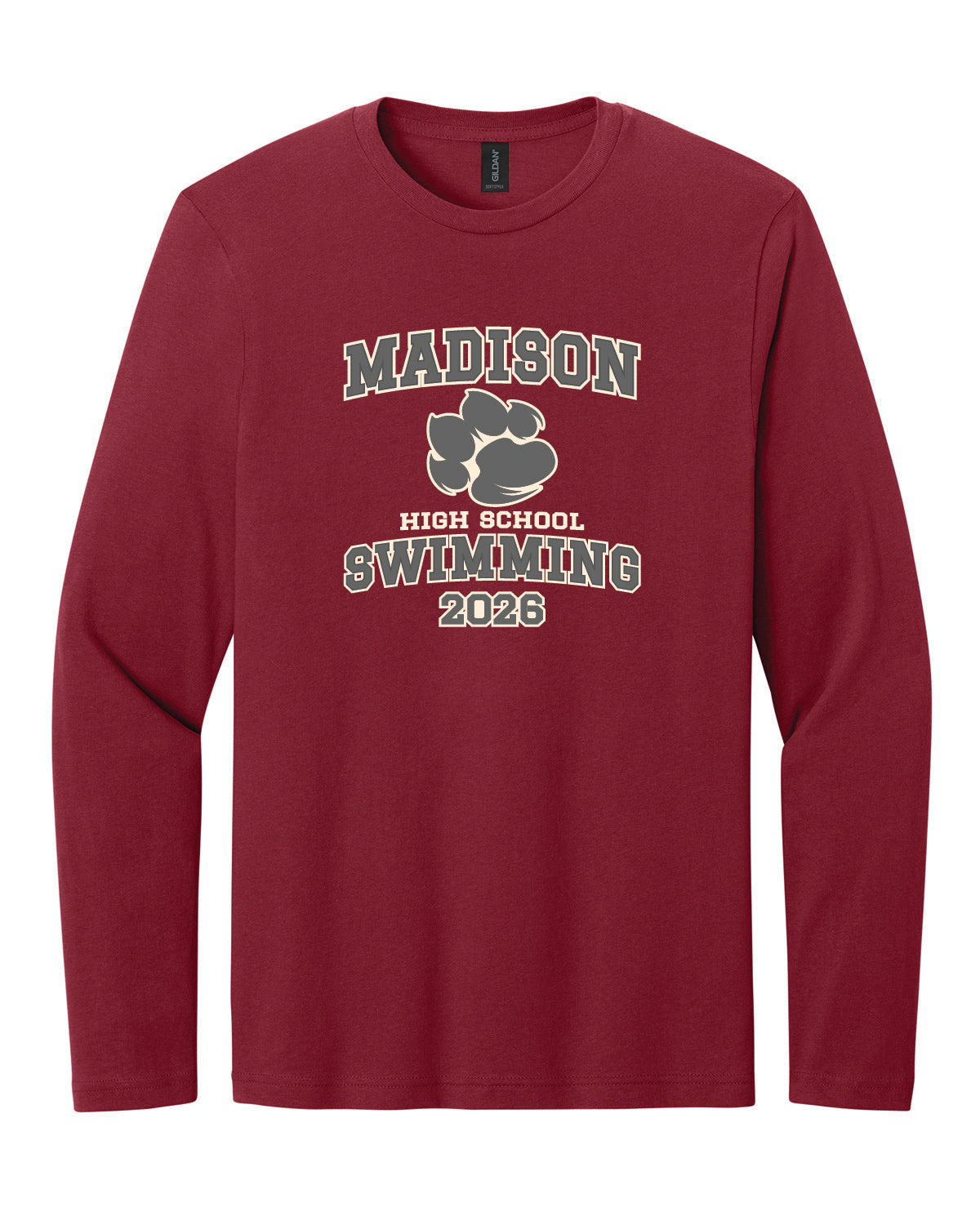 Gildan Softstyle Long Sleeve - Cardinal Red - Printed Design