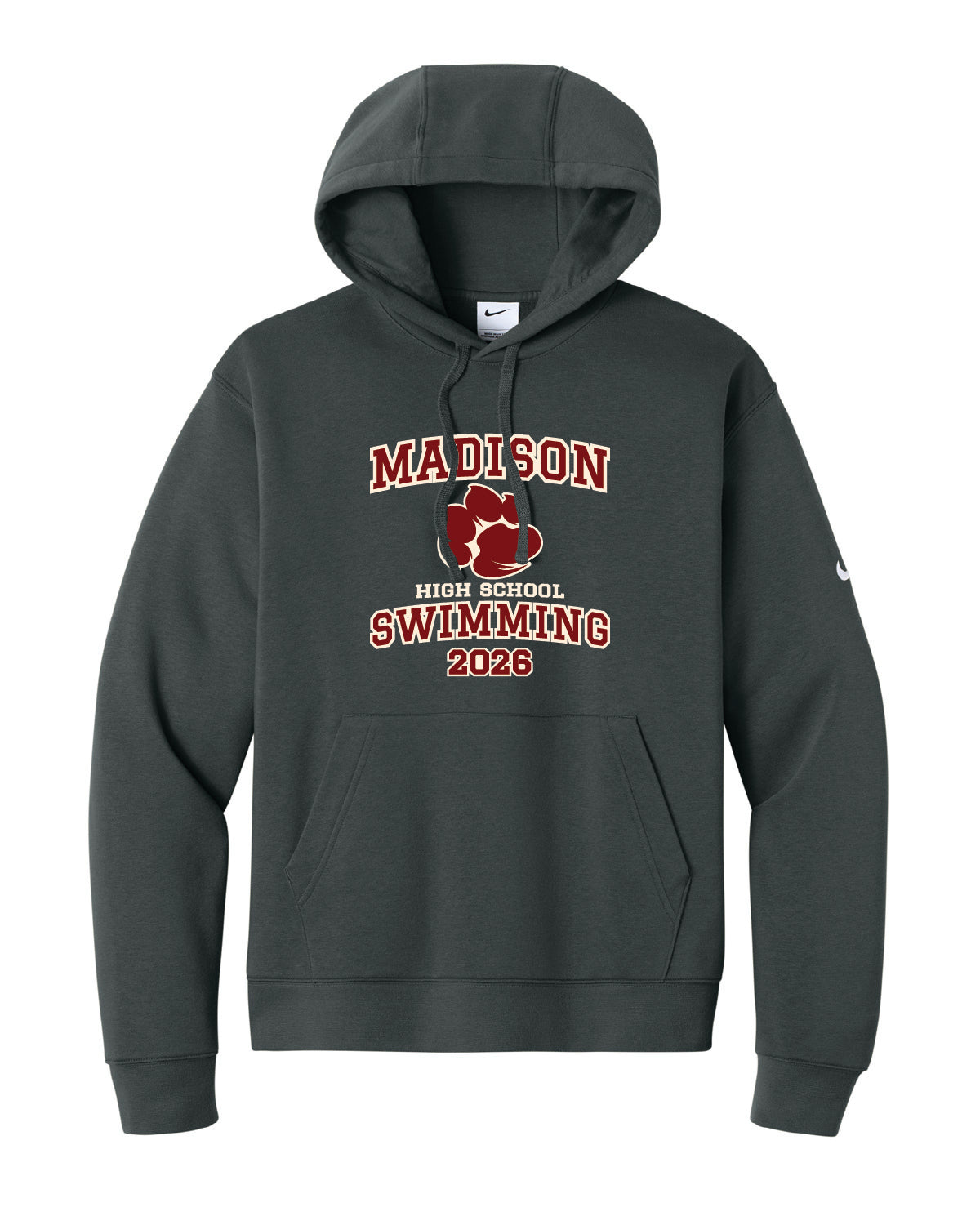 Nike Club Fleece Hoodie - Anthracite - Printed Design