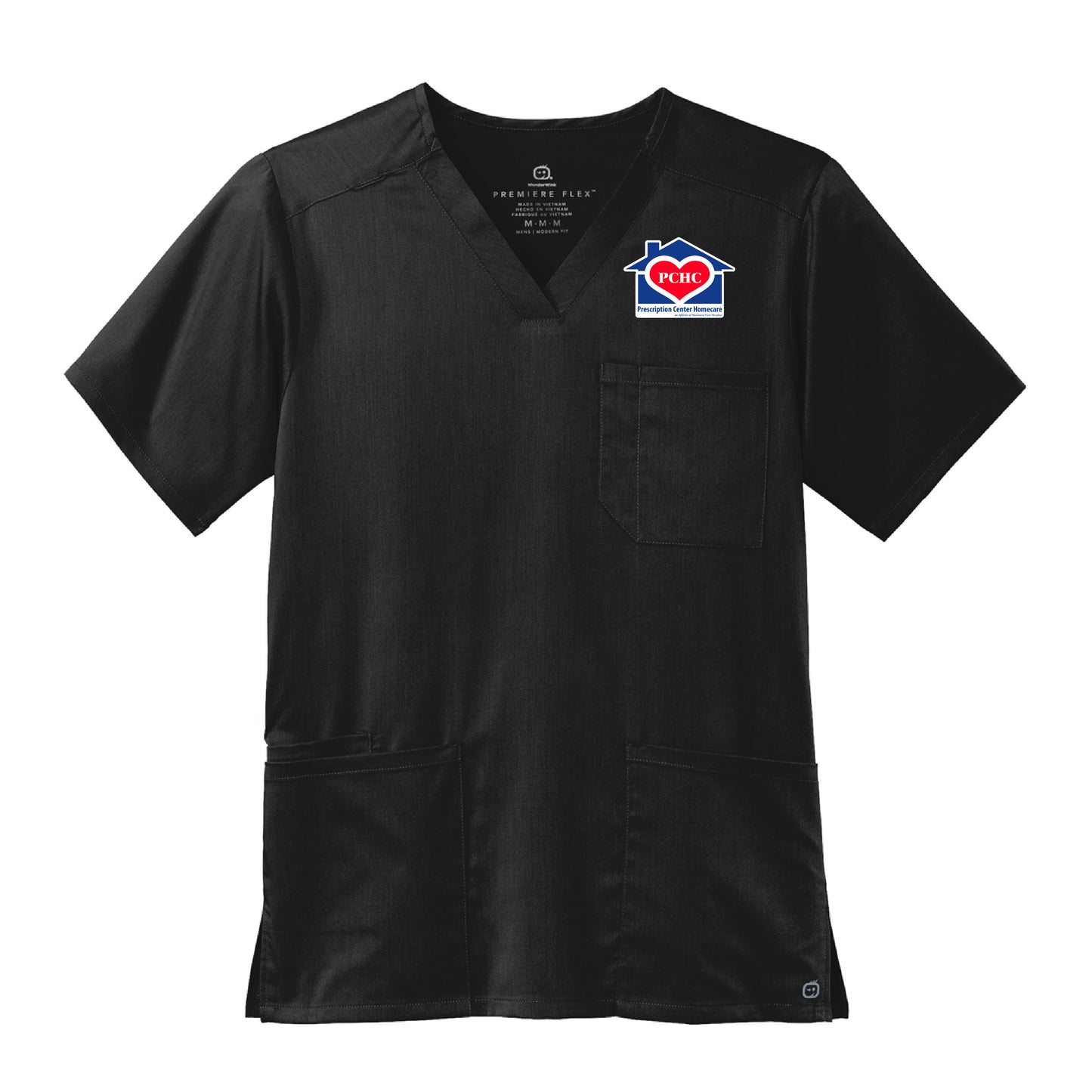 PCHC (Prescription Center Homecare) - PREMIUM Scrubs Men's Premiere Flex V-neck Top