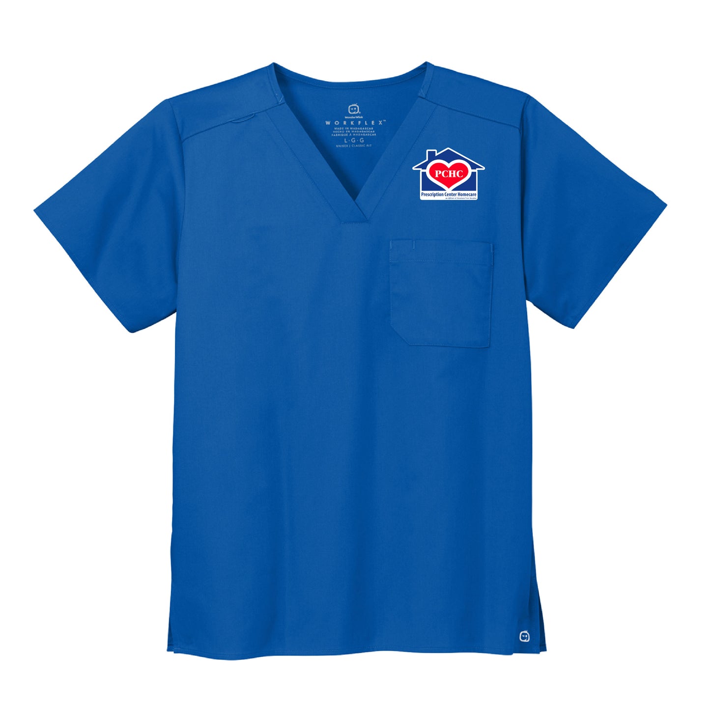 PCHC (Prescription Center Homecare) - Standard Scrubs Unisex WorkFlex Chest Pocket V-neck Top