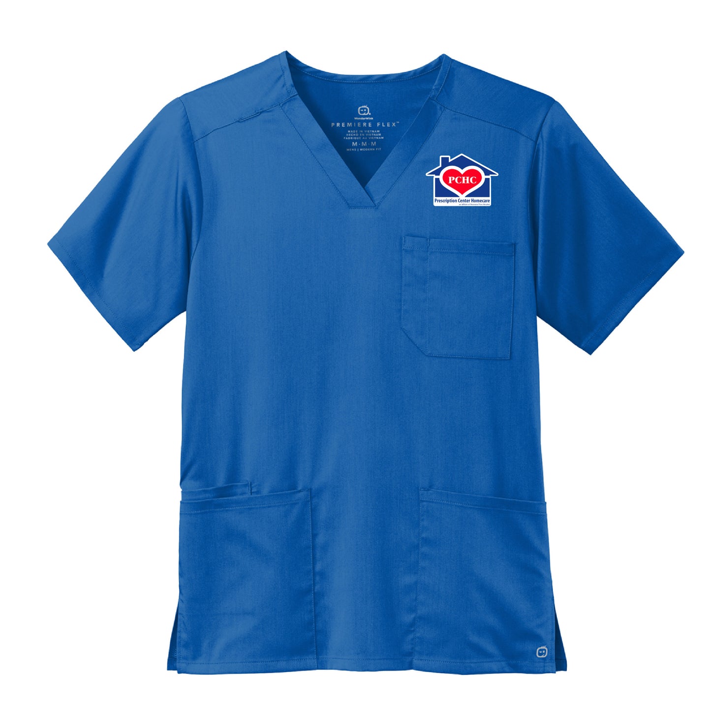 PCHC (Prescription Center Homecare) - PREMIUM Scrubs Men's Premiere Flex V-neck Top