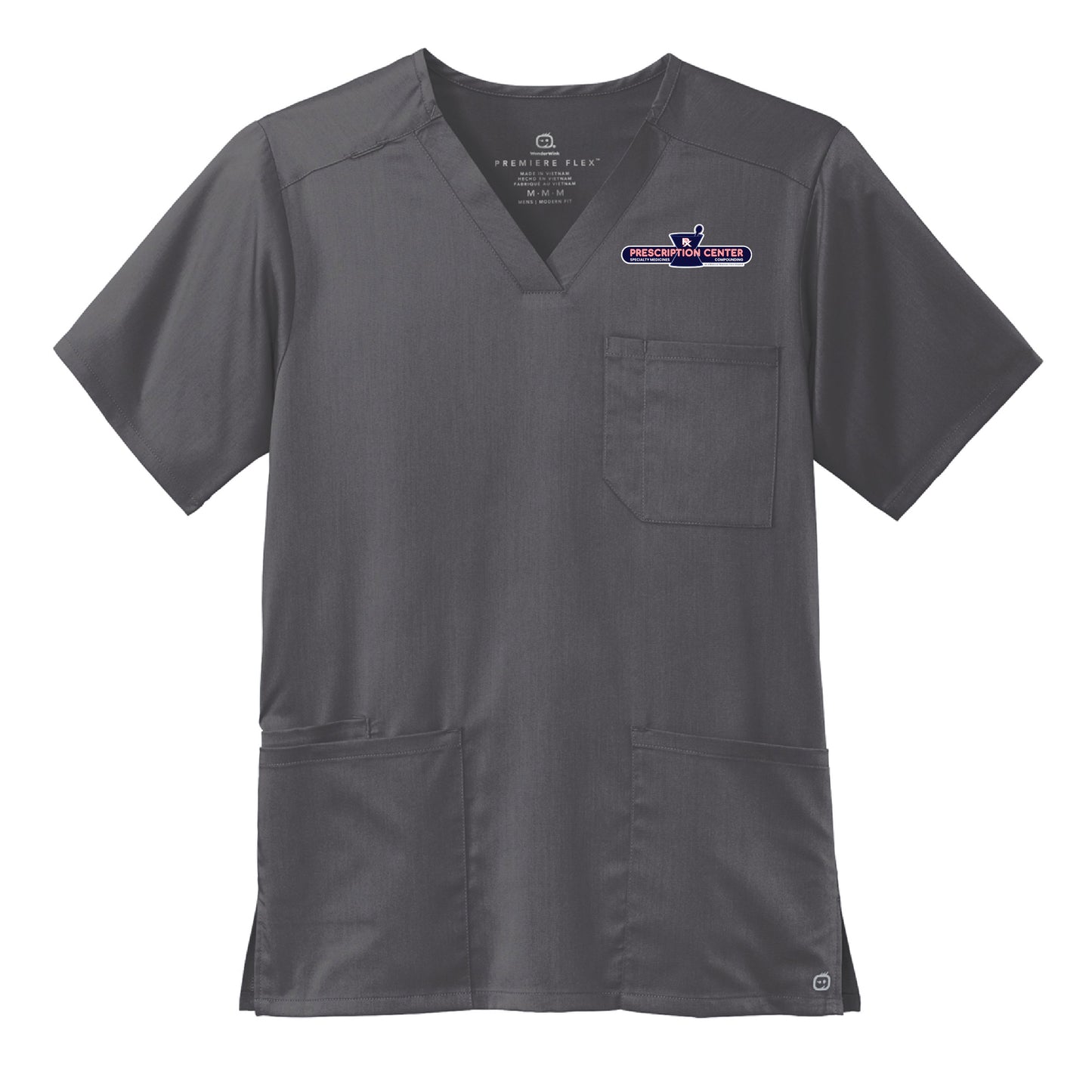 PCSMC (Prescription Center Specialty Medicines Compounding) - PREMIUM Scrubs Men's Premiere Flex V-neck Top