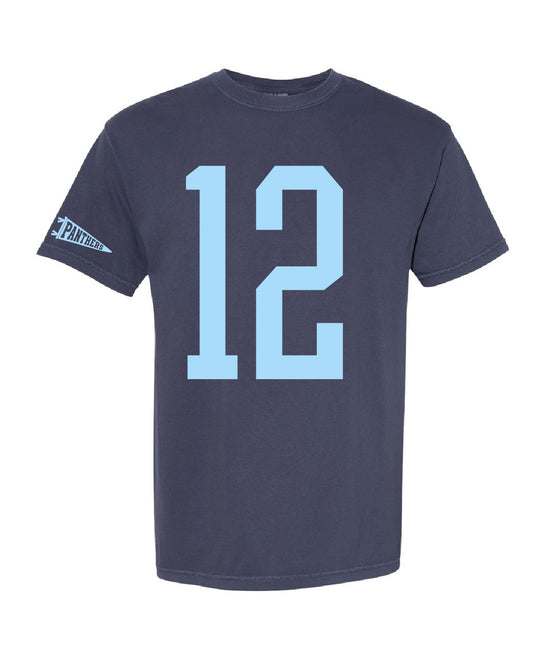 West Jefferson High School x VAST Apparel - Comfort Colors Tee - Custom Number Front - Panthers Pennant Flag Sleeve