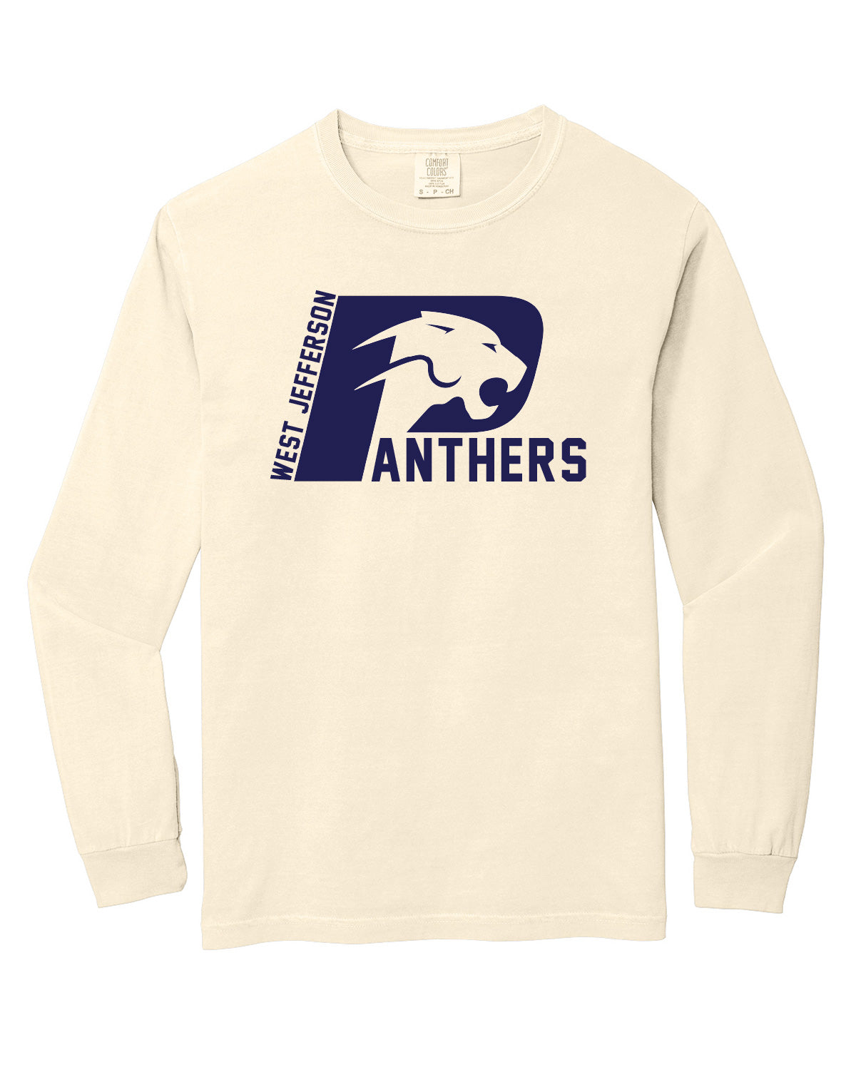 West Jefferson High School x VAST Apparel - Long Sleeve Comfort Colors Tee - West Jefferson Panthers Full Print Front