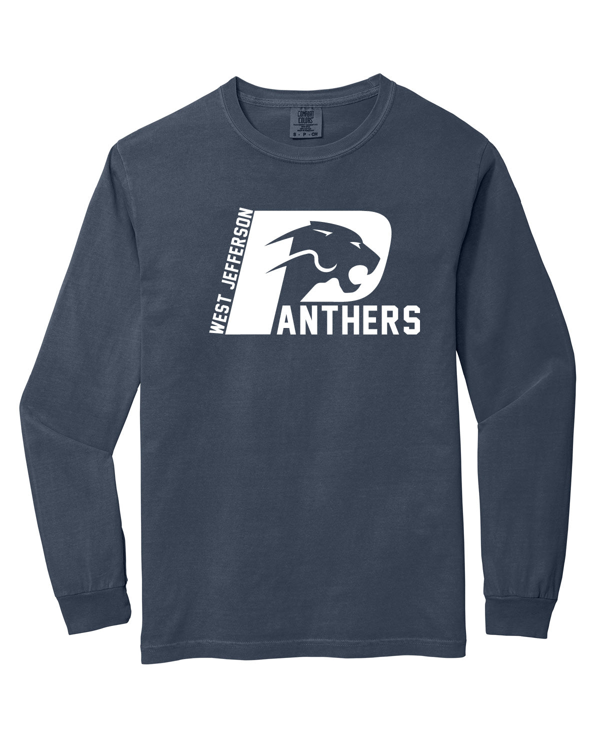 West Jefferson High School x VAST Apparel - Long Sleeve Comfort Colors Tee - West Jefferson Panthers Full Print Front