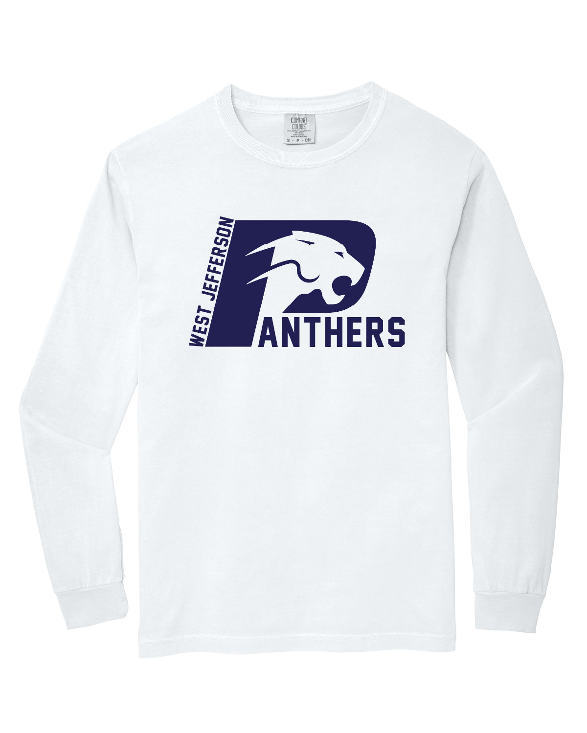 West Jefferson High School x VAST Apparel - Long Sleeve Comfort Colors Tee - West Jefferson Panthers Full Print Front