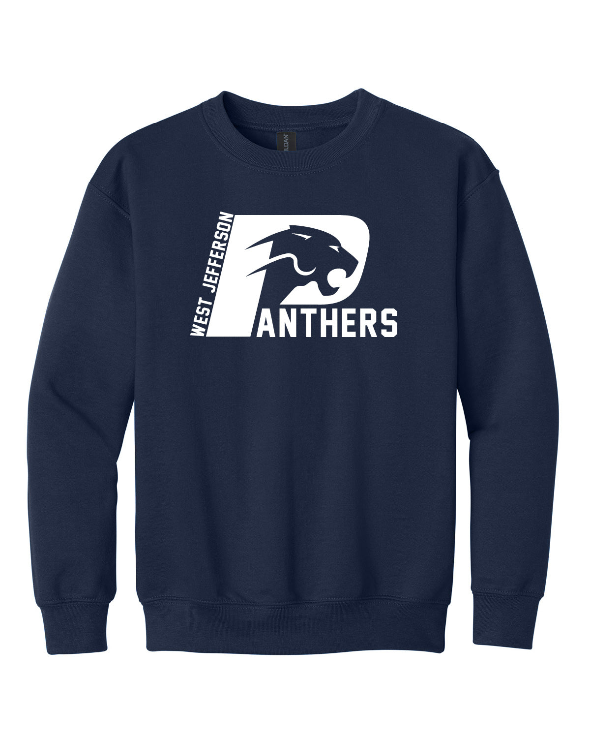 West Jefferson High School x VAST Apparel - Youth Gildan Crewneck - West Jefferson Panthers Full Print Front