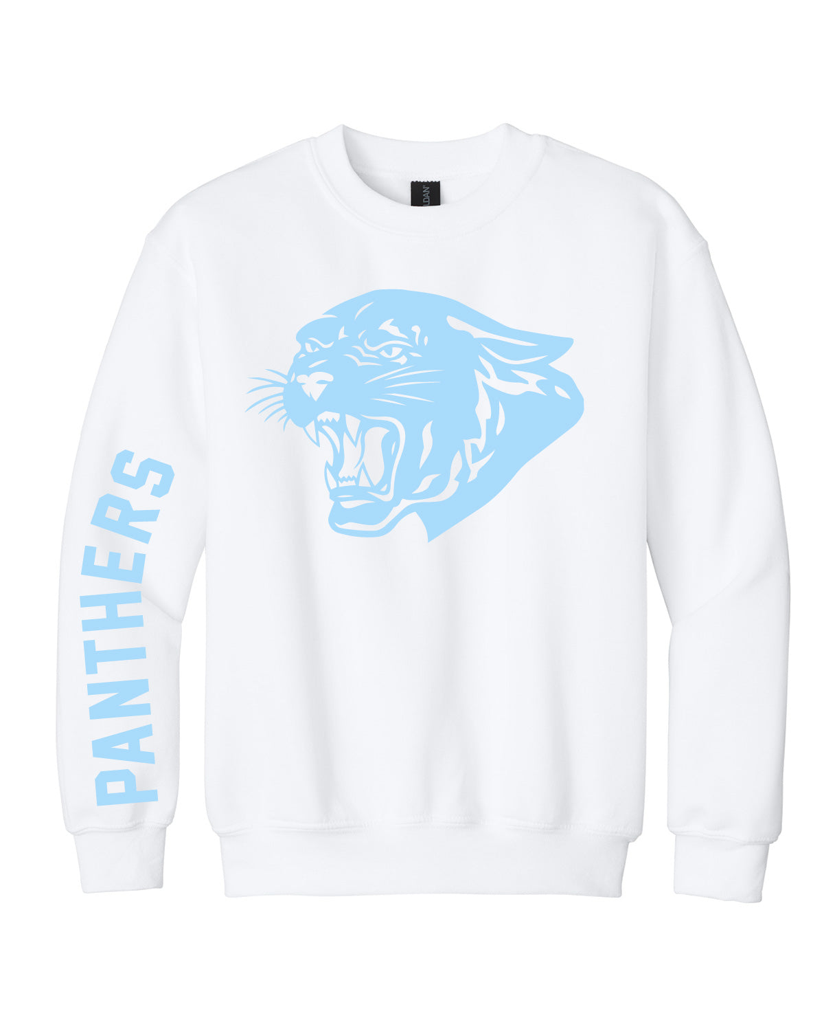 West Jefferson High School x VAST Apparel - Youth Gildan Crewneck - Panthers Sleeve and Panther Front