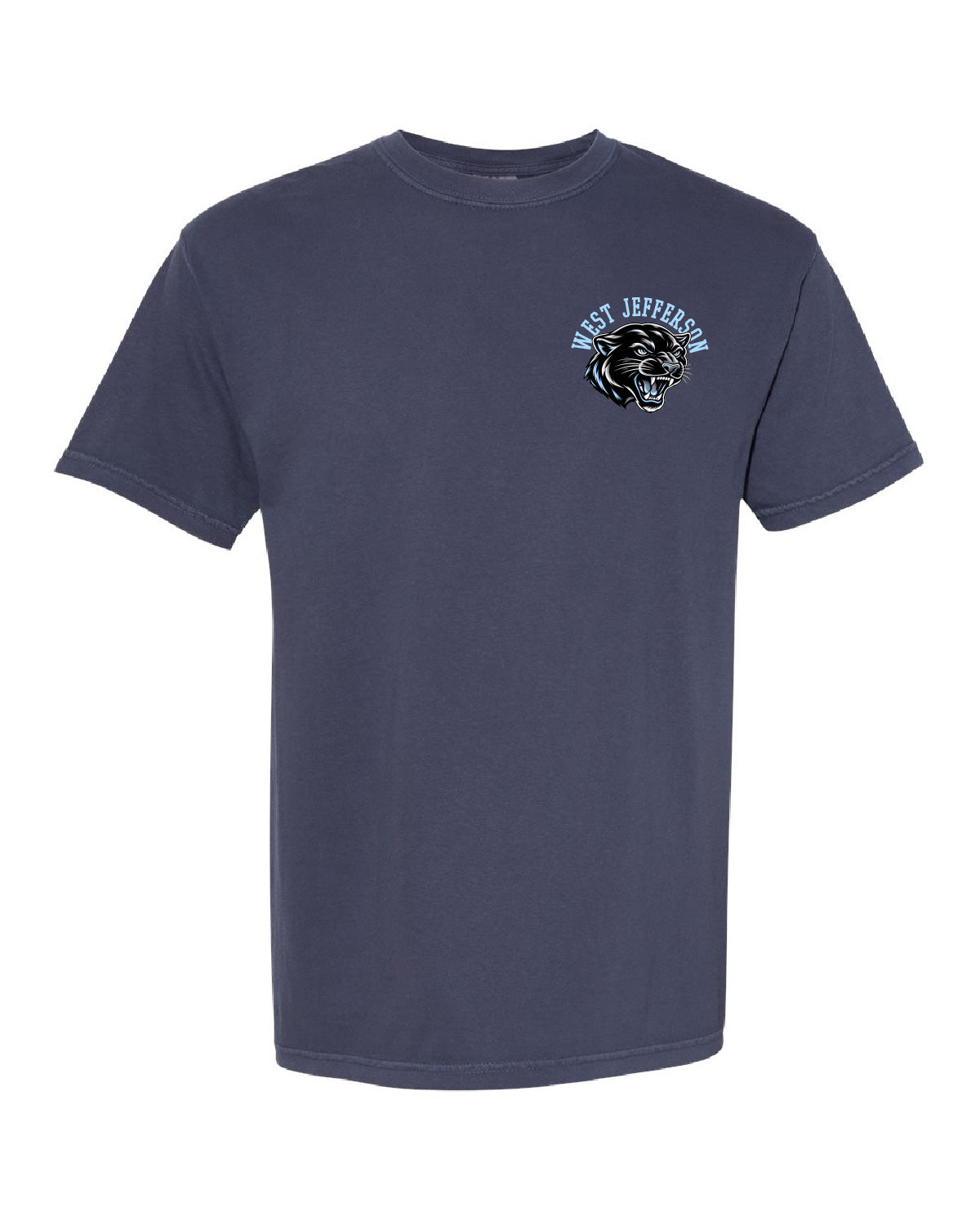 West Jefferson High School x VAST Apparel - Comfort Colors Tee - WEST JEFFERSON Pocket Front / PANTHERS (Repeating) Back