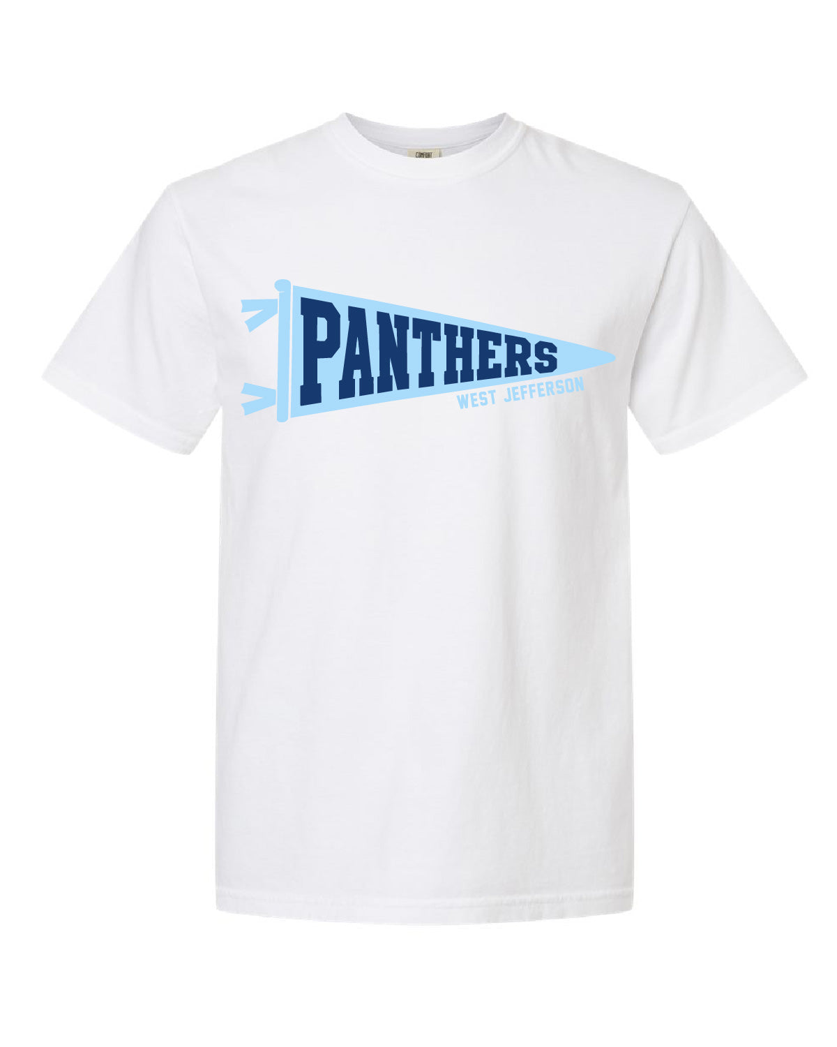 West Jefferson High School x VAST Apparel - Comfort Colors Tee - Panthers Pennant Flag - Full Size Print