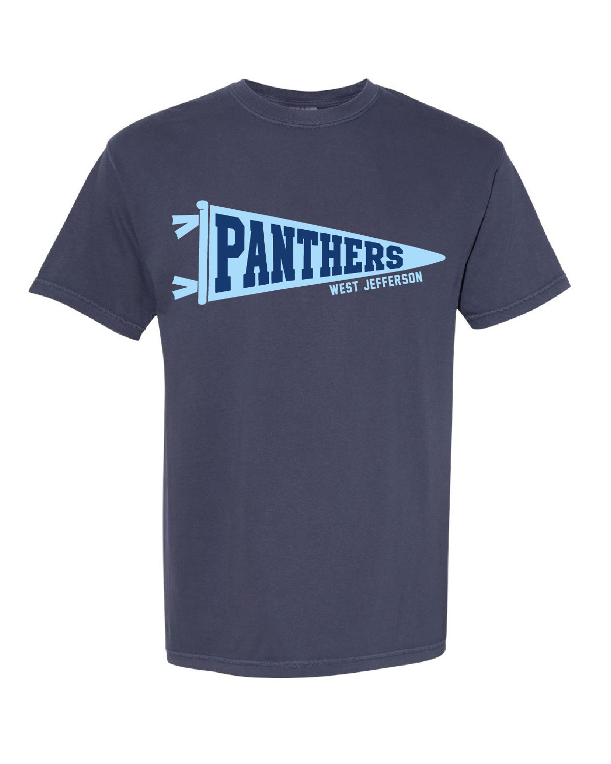 West Jefferson High School x VAST Apparel - Comfort Colors Tee - Panthers Pennant Flag - Full Size Print