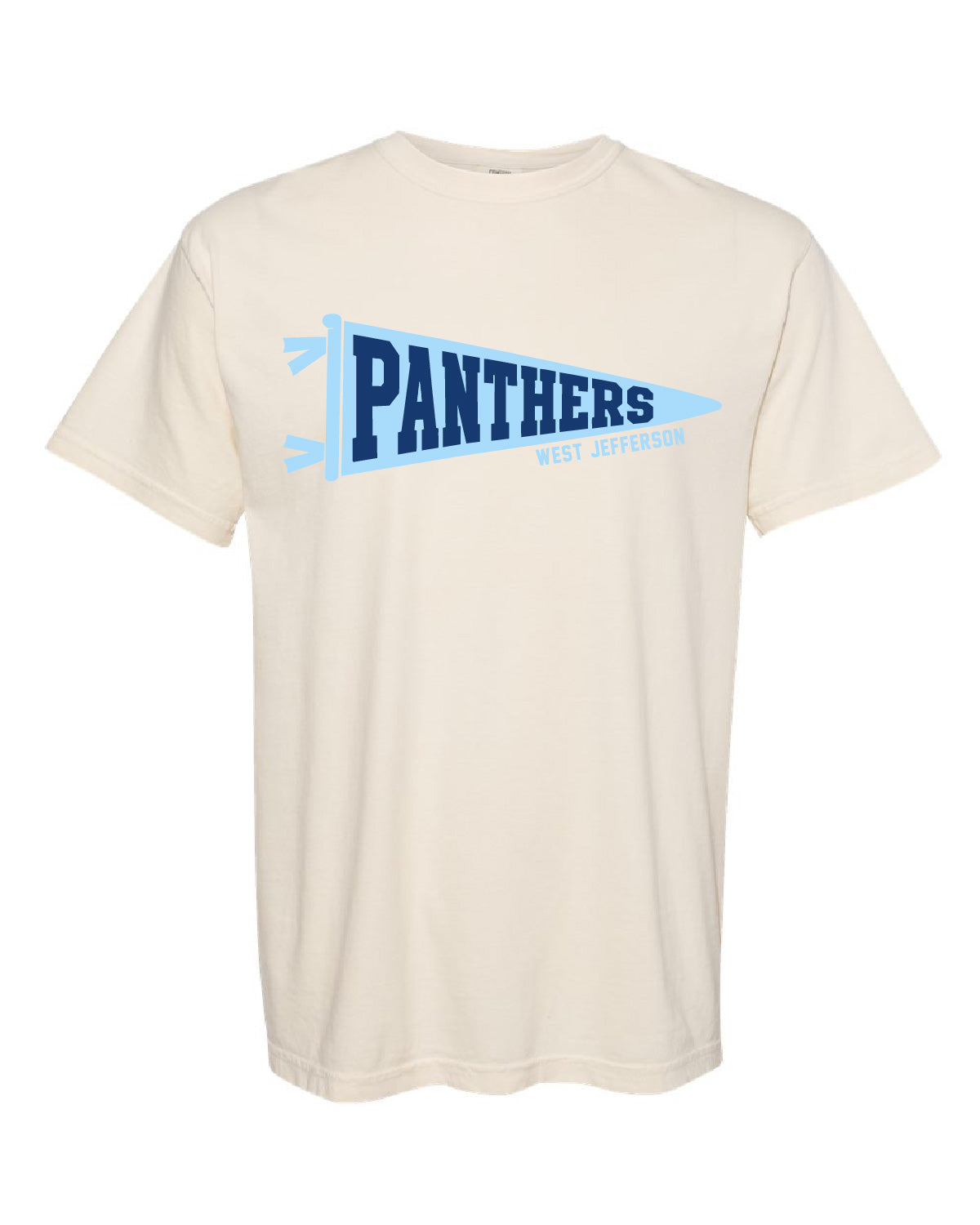 West Jefferson High School x VAST Apparel - Comfort Colors Tee - Panthers Pennant Flag - Full Size Print