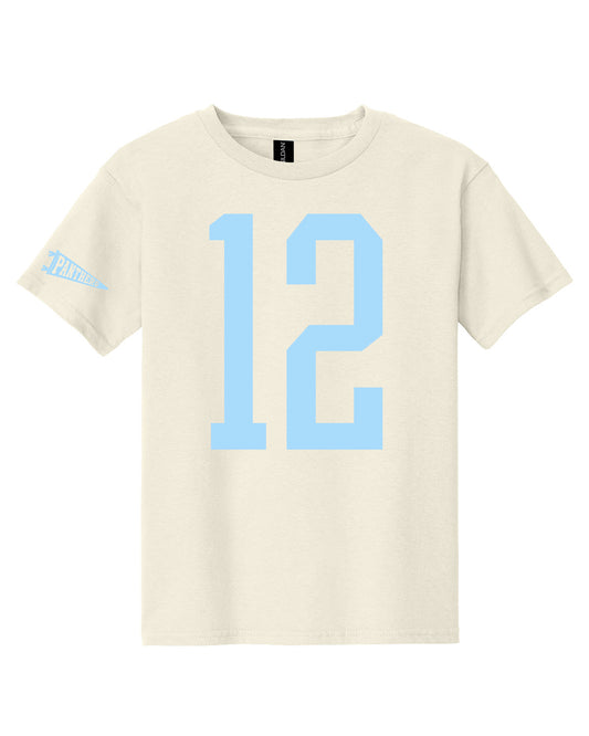 West Jefferson High School x VAST Apparel - Youth Gildan Tee - Custom Number Front - Panthers Pennant Flag Sleeve