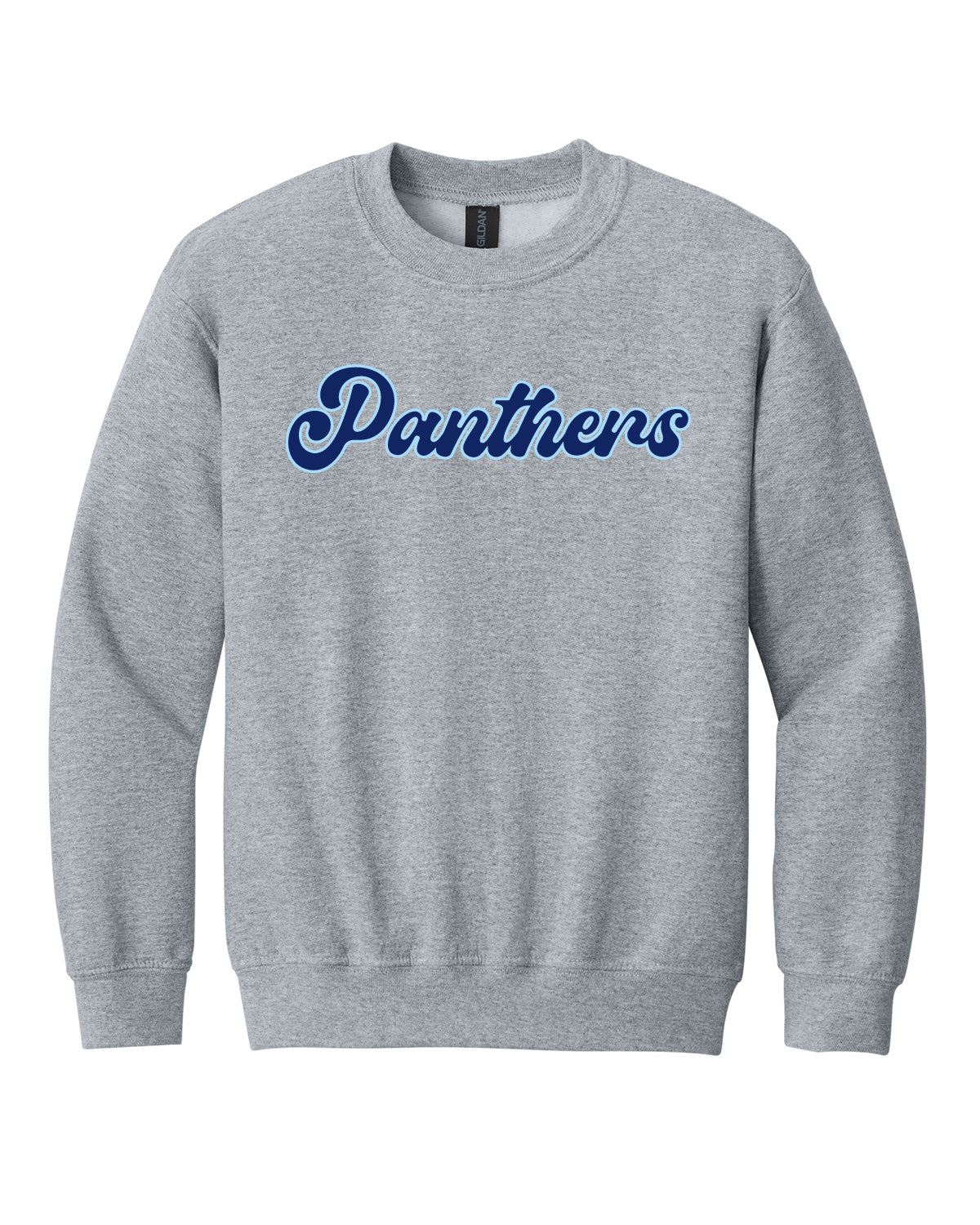 West Jefferson High School x VAST Apparel - Youth Gildan Crewneck - Panthers (Cursive) - Custom Number (Back)