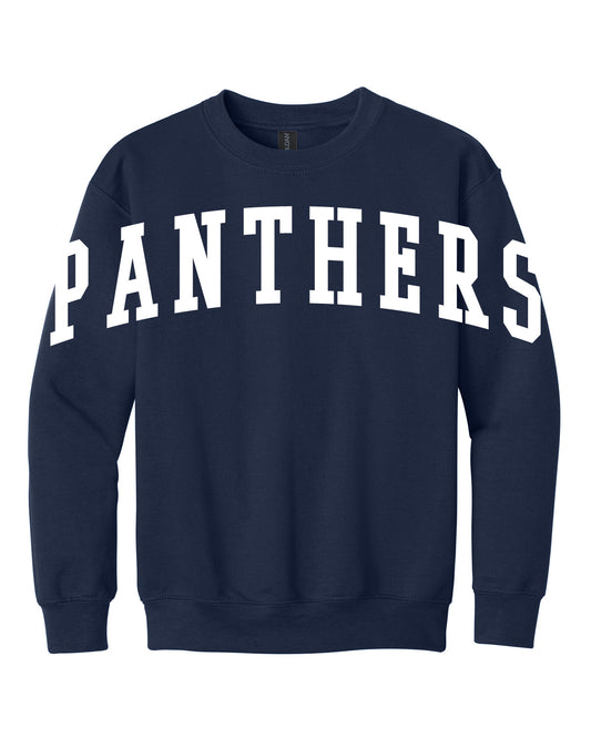 West Jefferson High School x VAST Apparel - Youth Gildan Crewneck - Oversized  P A N T H E R S Front Print