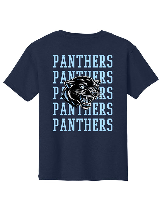 West Jefferson High School x VAST Apparel - Youth Gildan Tee - WEST JEFFERSON Pocket Front / PANTHERS (Repeating) Back