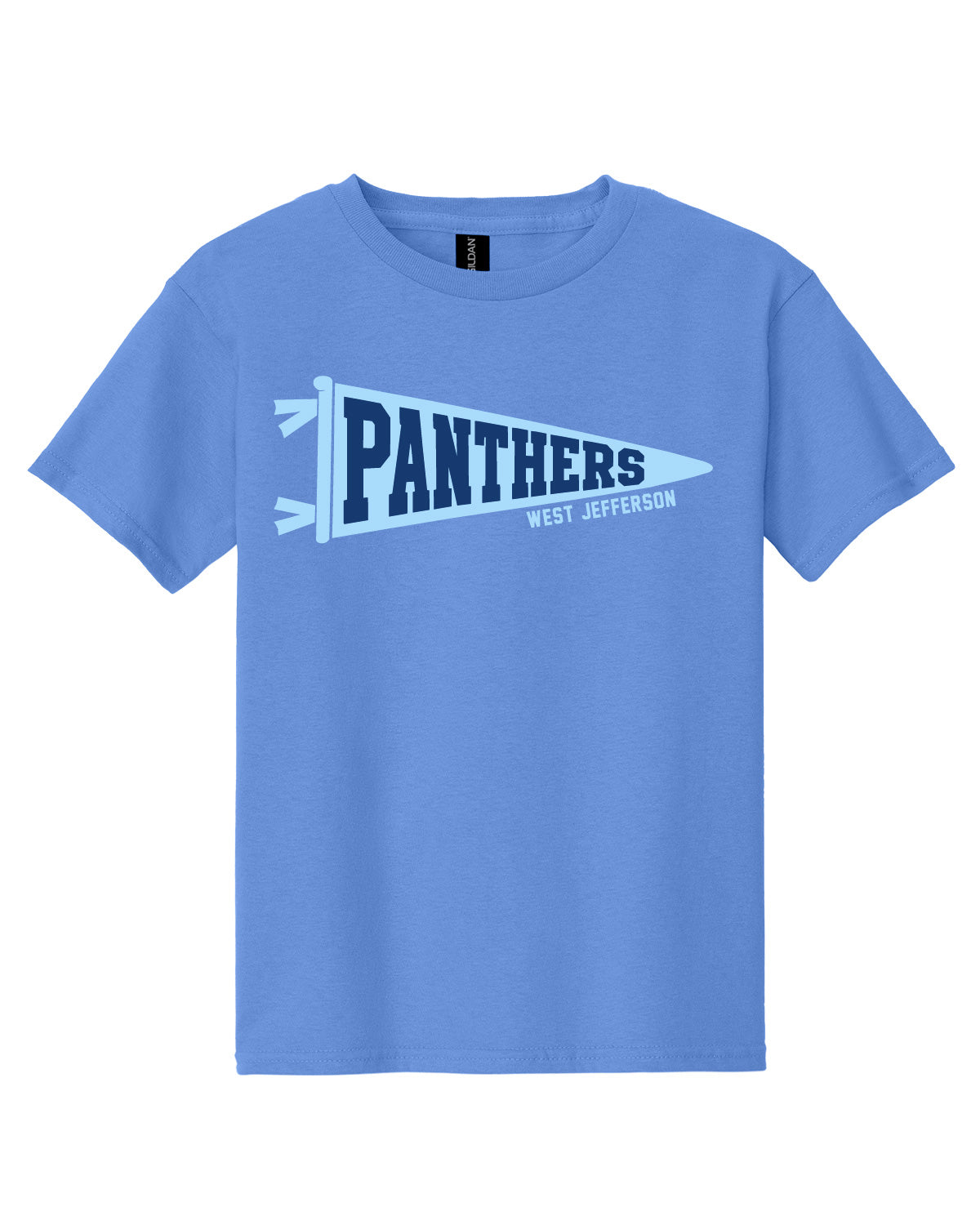 West Jefferson High School x VAST Apparel - Youth Gildan Tee - Panthers Pennant Flag - Full Size Print