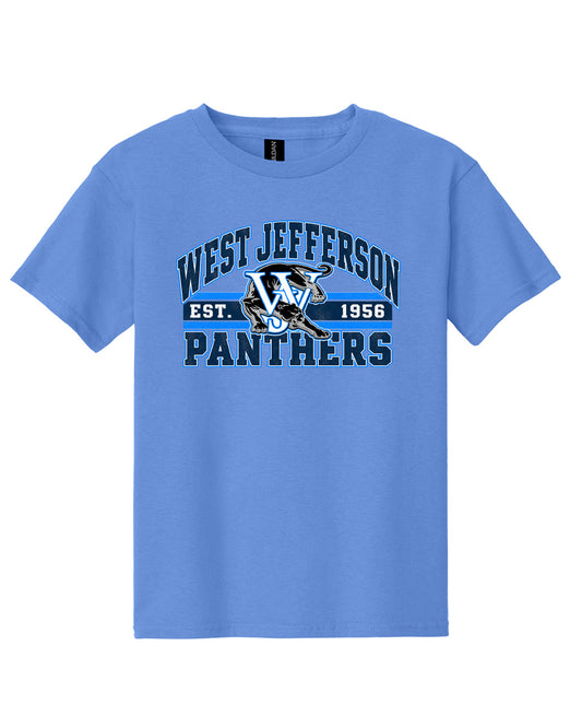 West Jefferson High School x VAST Apparel - Youth Gildan Tee - Vintage West Jefferson Panthers Est 1956 Full Size Print