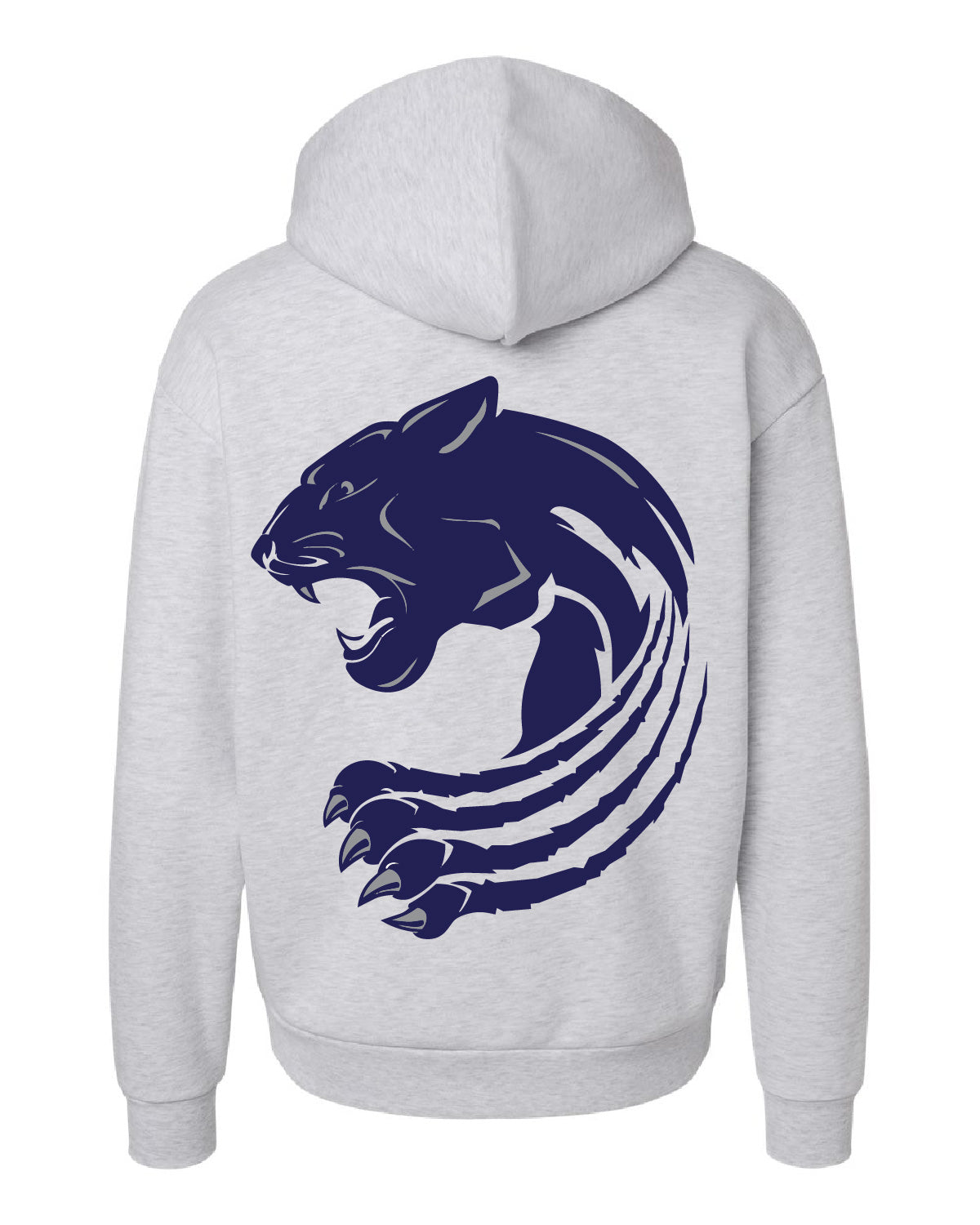 West Jefferson High School x VAST Apparel - Independent IND330BLV - Ash Heather Grey Hoodie - Pocket and Back Design