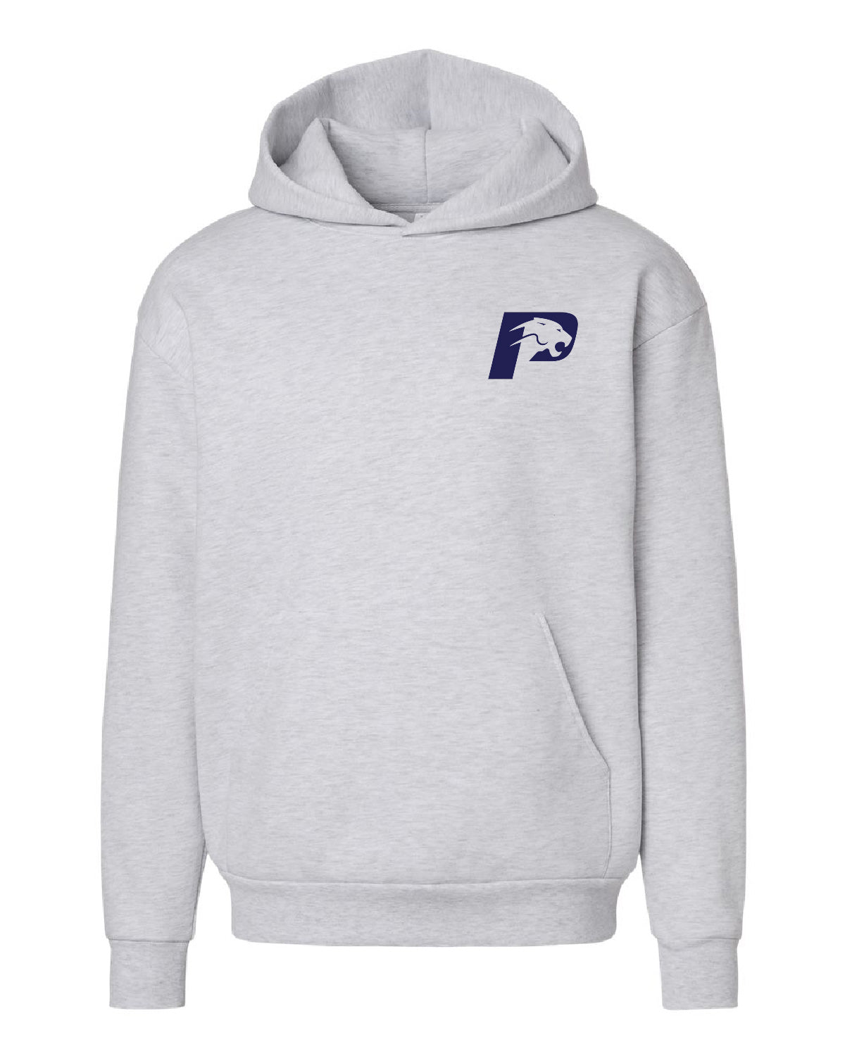 West Jefferson High School x VAST Apparel - Independent IND330BLV - Ash Heather Grey Hoodie - Pocket and Back Design