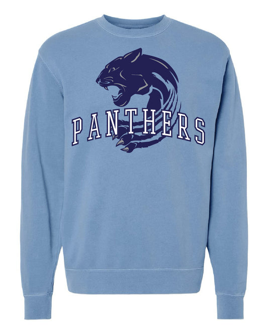 West Jefferson High School x VAST Apparel - PRM3500 - Light Blue Pigment Crewneck - Panthers Collegiate Front