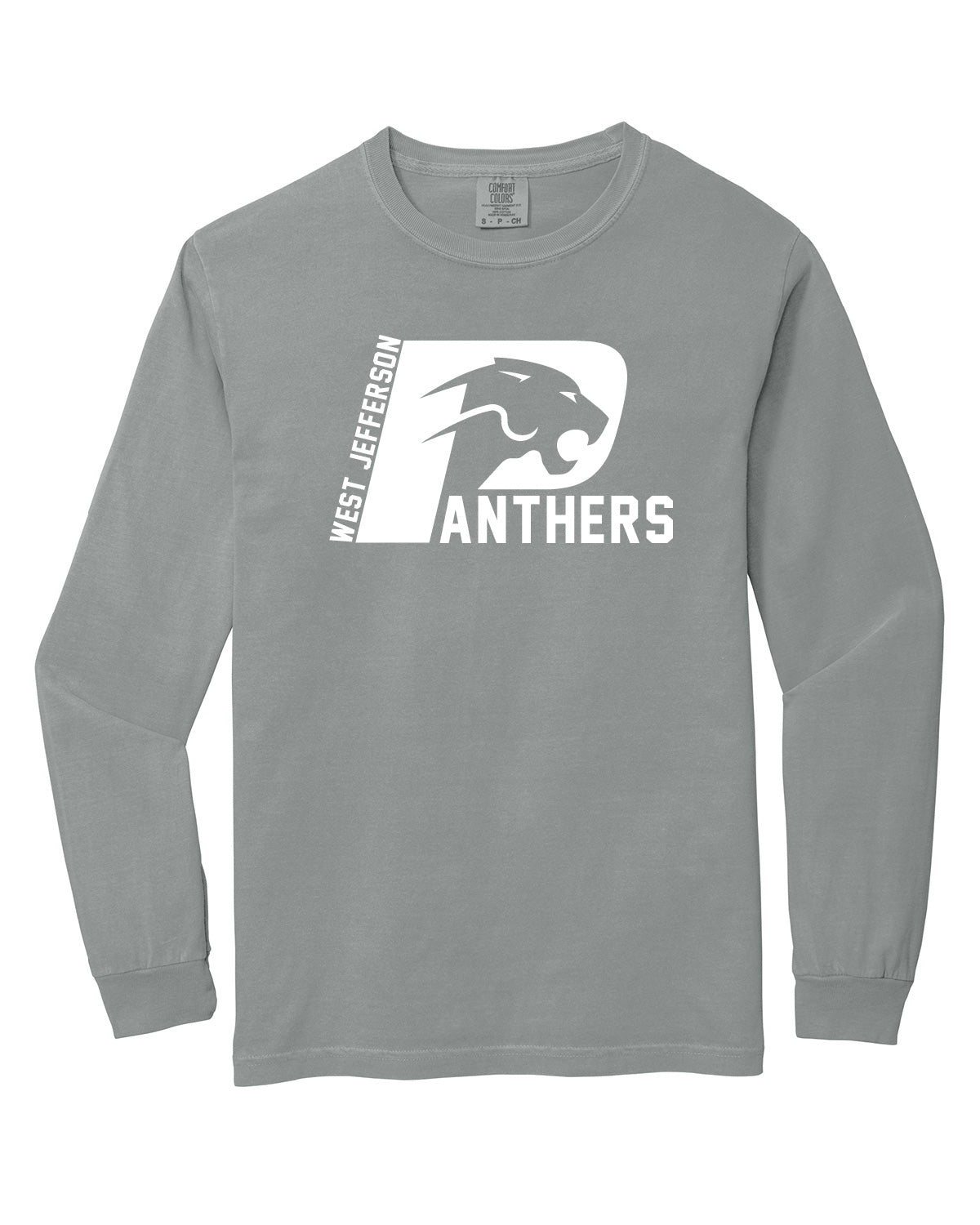 West Jefferson High School x VAST Apparel - Long Sleeve Comfort Colors Tee - West Jefferson Panthers Full Print Front