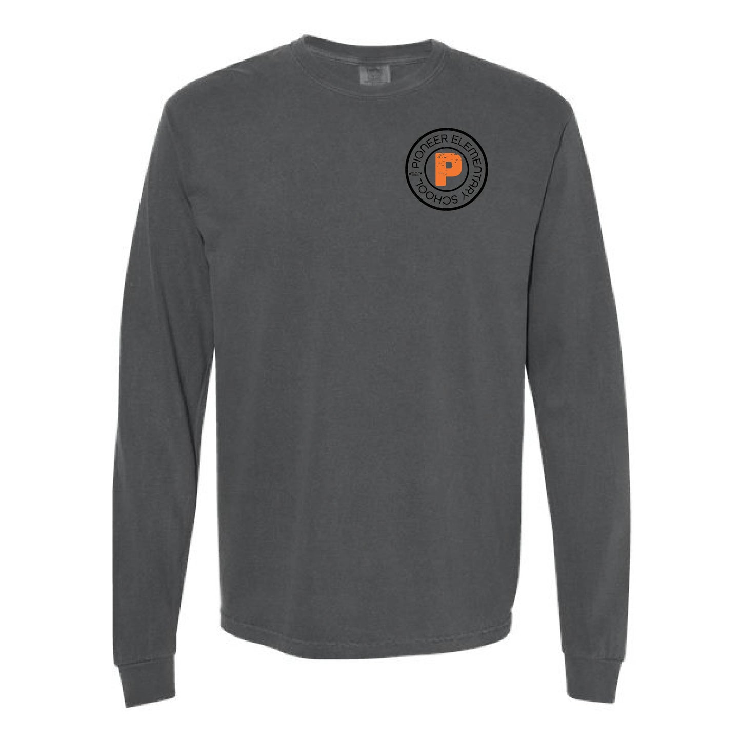 Pioneer Elementary - Circle Logo w/ Back - Comfort Colors Long Sleeve