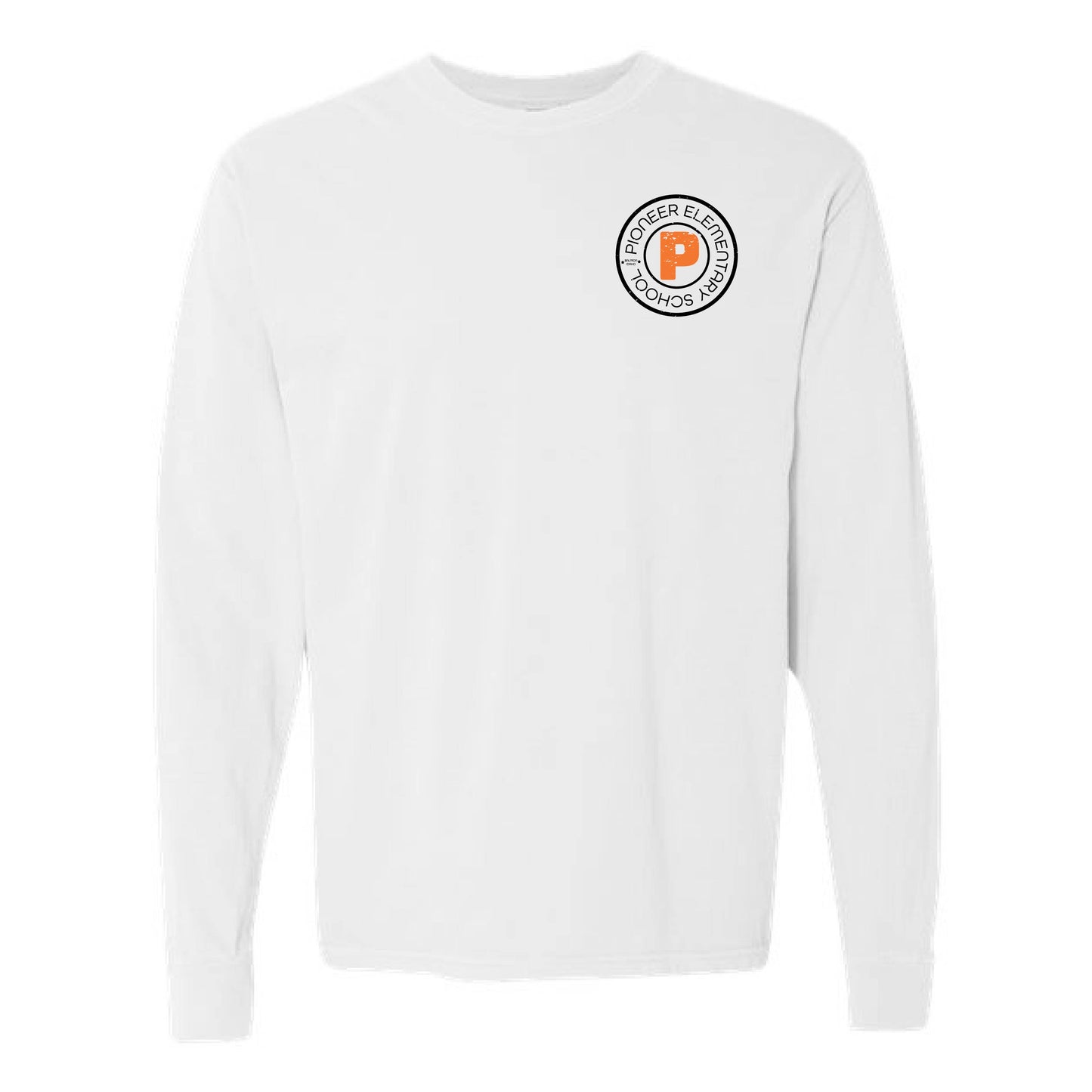 Pioneer Elementary - Circle Logo w/ Back - Comfort Colors Long Sleeve