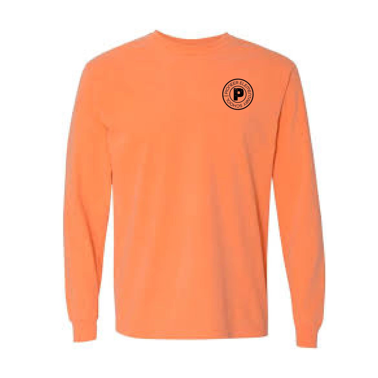 Pioneer Elementary - Circle Logo w/ Back - Comfort Colors Long Sleeve