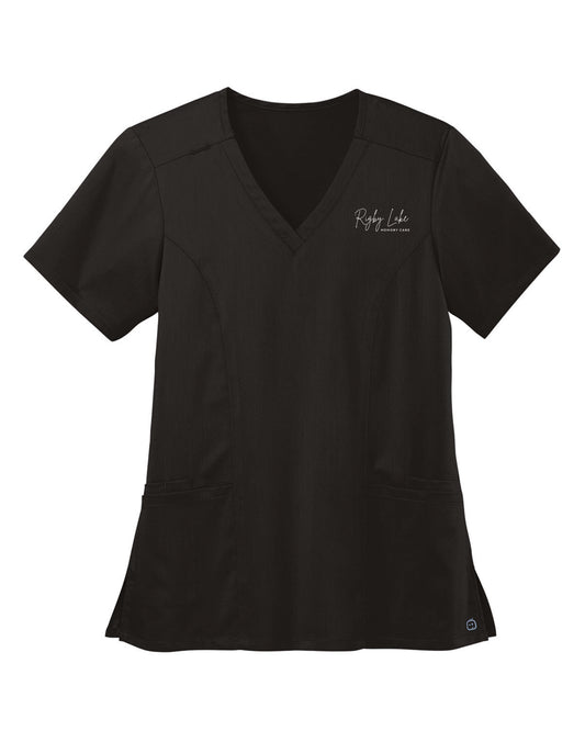Rigby Lake Memory Care - Embroidered Logo - Women's Wink Scrub Top - WW4168