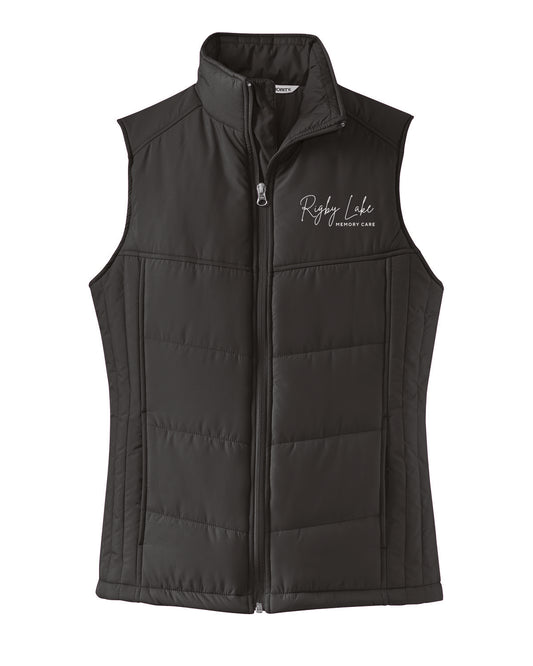 Rigby Lake Memory Care - Embroidered Logo - Women's Quilted Vest - L709